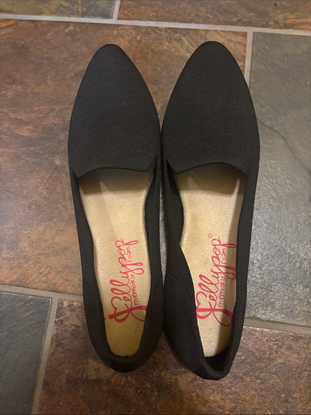 Jelly Pop Black Slip-On Knit Flats